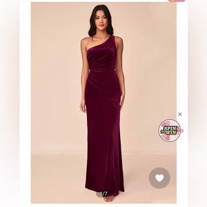 Azazie Argan Velvet Cabernet Dress